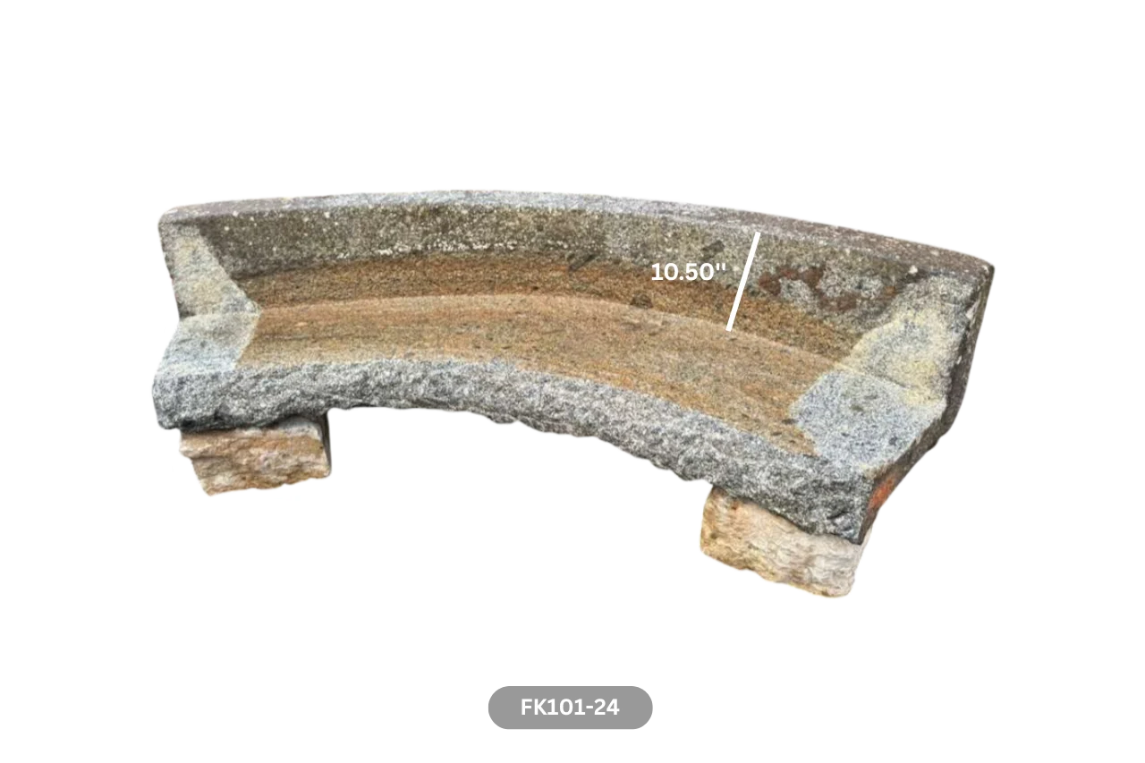 French Antique Granite Stone Mill used as Bench - Image 8